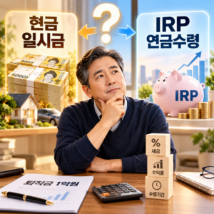 퇴직금 1억 IRP로 받을까 현금으로 받을까? 일시금·연금 세금 차이 7 ChatGPT 이미지 2026년 9월 26일 오후 05 21 13