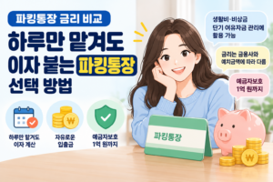 파킹통장 금리 비교 하루만 맡겨도 이자 붙는 파킹통장 선택 방법 1 ChatGPT 이미지 2026년 9월 27일 오후 01 42 25