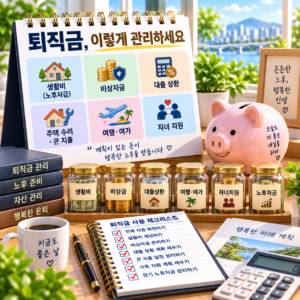 퇴직금 받은 뒤 가장 먼저 할 일, 한꺼번에 쓰지 않는 자금관리 방법 4 ChatGPT Image 2026년 9월 21일 오후 05 30 08