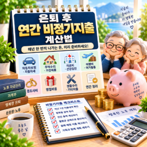 은퇴 후 매년 한 번씩 나가는 돈은 얼마일까? 연간 비정기지출 계산법 2 ChatGPT Image 2026년 9월 21일 오후 06 07 31