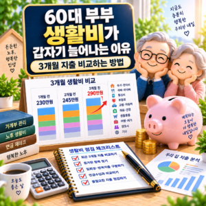 60대 부부 생활비가 갑자기 늘어나는 이유, 3개월 지출 비교하는 방법 1 ChatGPT Image 2026년 9월 21일 오후 06 26 32