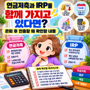 연금저축과 IRP를 함께 가지고 있다면? 은퇴 후 인출할 때 확인할 내용 3 ChatGPT Image 2026년 9월 24일 오후 08 05 09