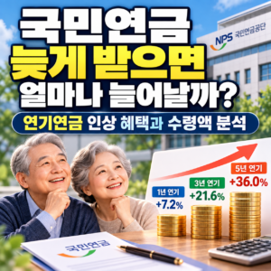 국민연금 늦게 받으면 얼마나 늘어날까? 연기연금 1년·3년·5년 수령액 비교 5 ChatGPT 이미지 2026년 9월 25일 오후 09 27 56
